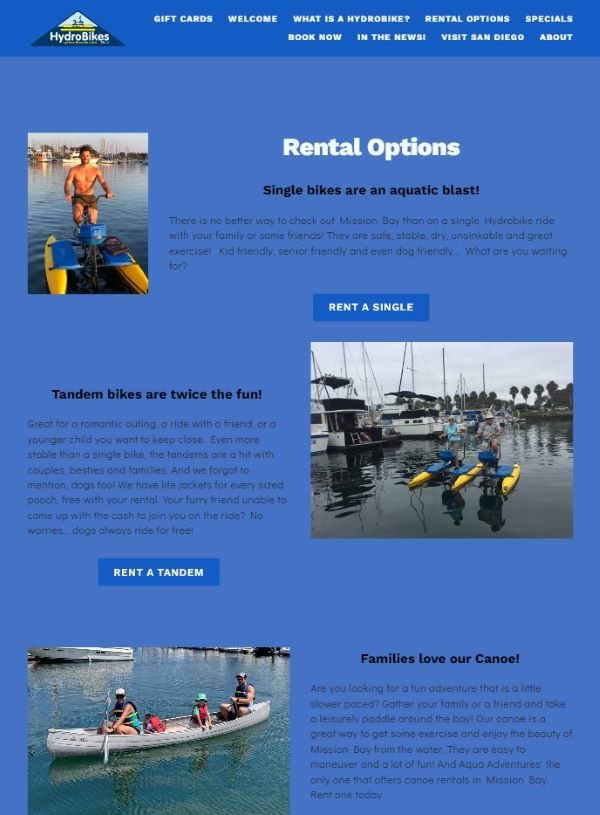 HydroBikes SD Rentals | PDRH Design